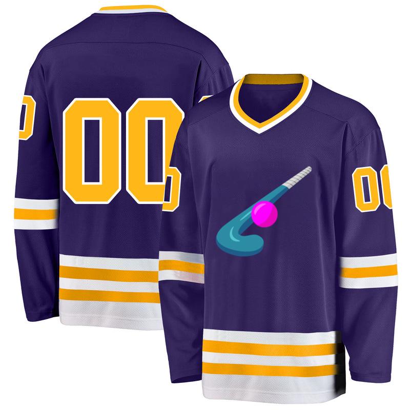 Blue Hockey Stick Flat Hockey Jersey