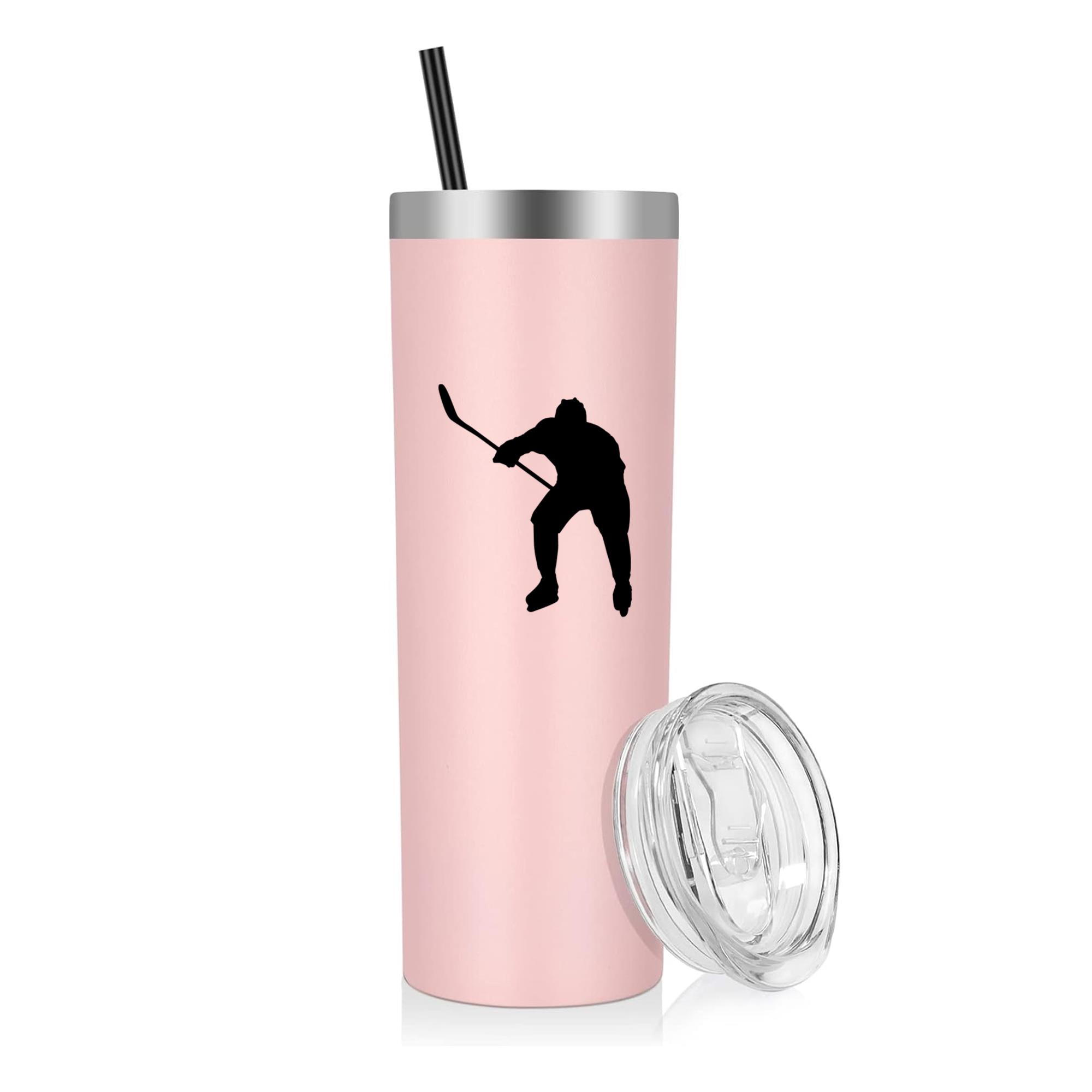 Hockey Player Shoot Silhouette 20oz Stainless Steel Tumbler