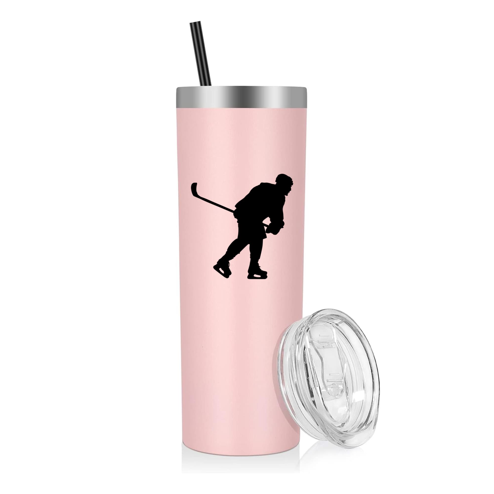 Hockey Player Skating Silhouette 20oz Stainless Steel Tumbler