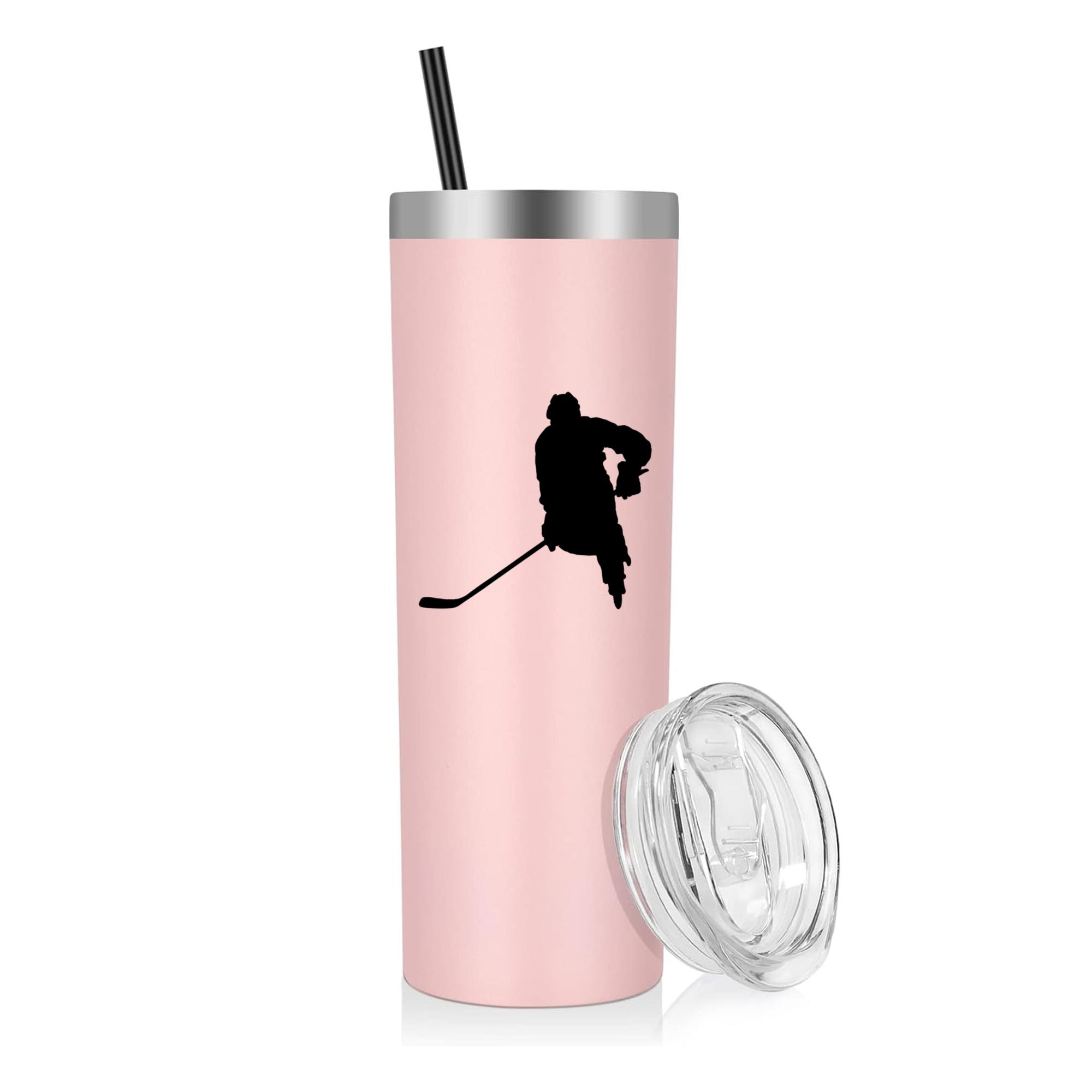 Hockey Player Stickhandling Silhouette 20oz Stainless Steel Tumbler