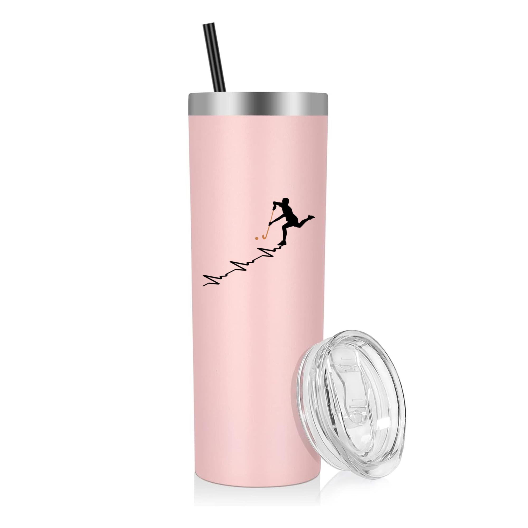 Hockey Sport Heartbeat Silhouette 20oz Stainless Steel Tumbler