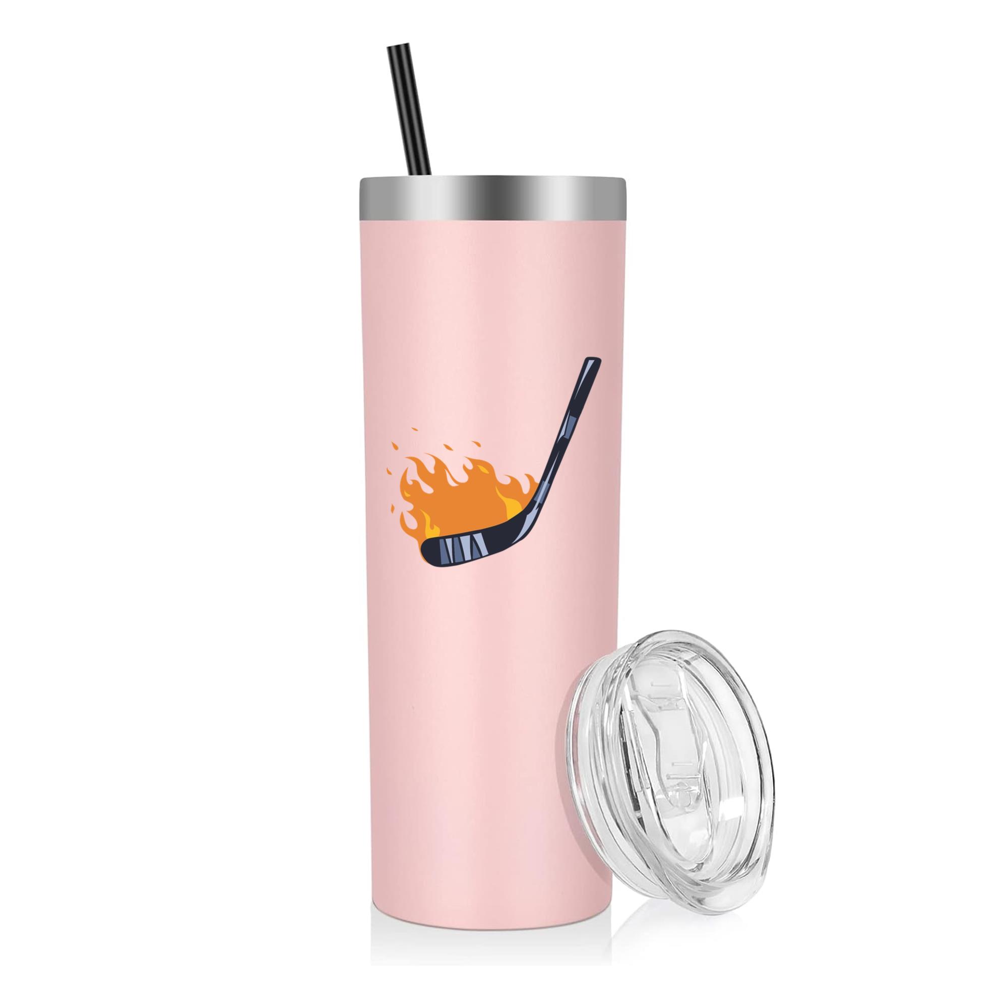 Hockey Stick On Fire Illustration 20oz Stainless Steel Tumbler