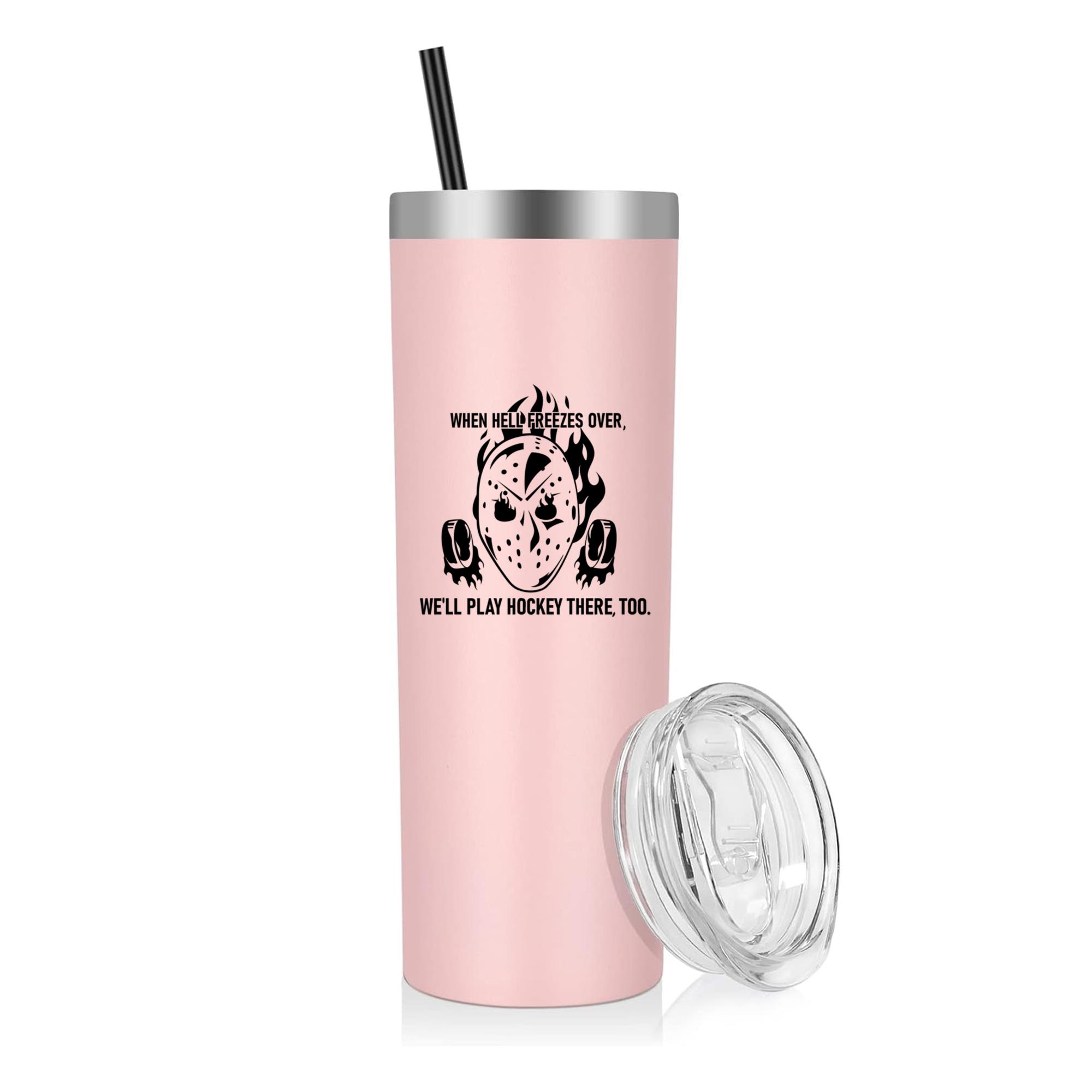 Ice Hockey Helmet Badge Quote 20oz Stainless Steel Tumbler