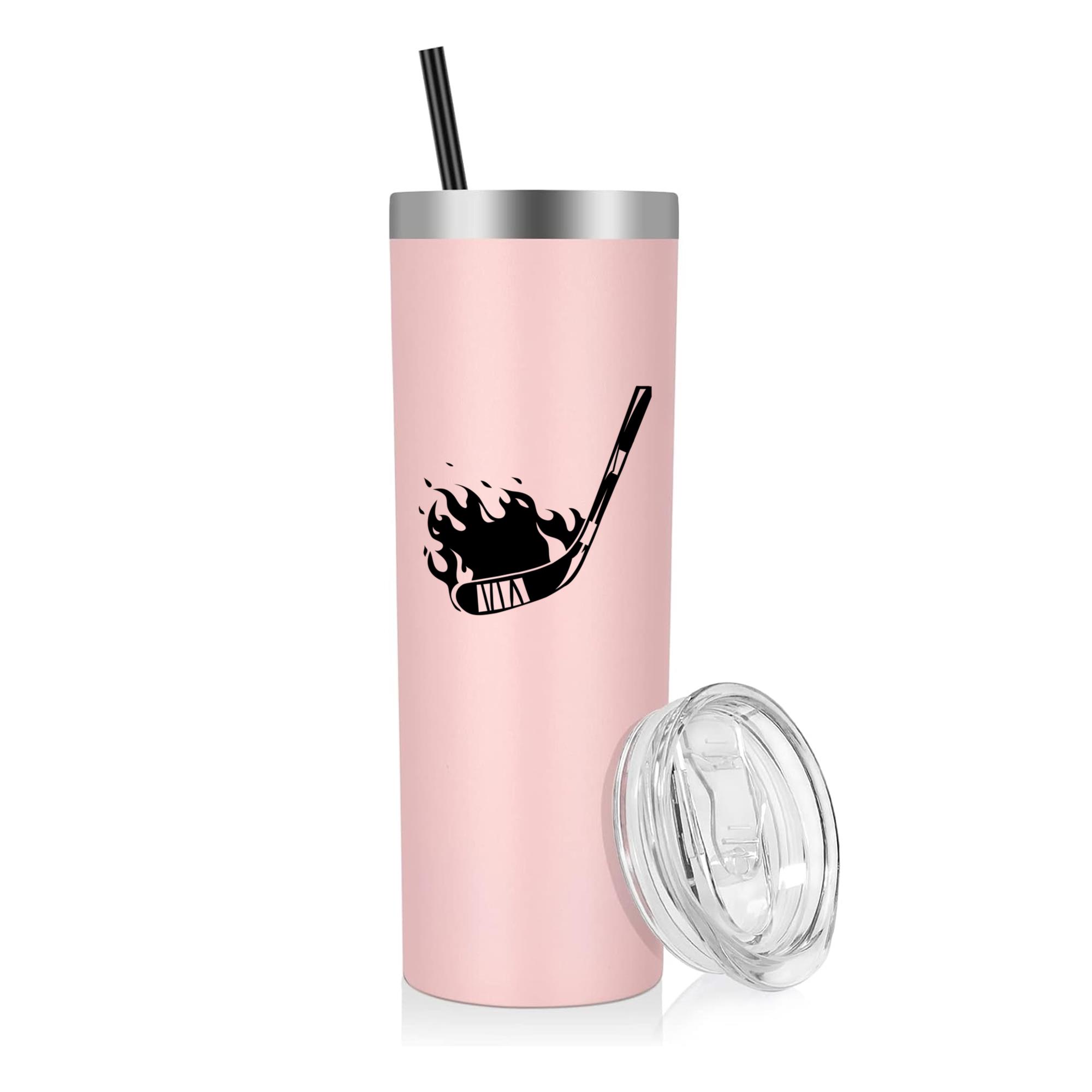 Ice Hockey On Fire High Contrast 20oz Stainless Steel Tumbler