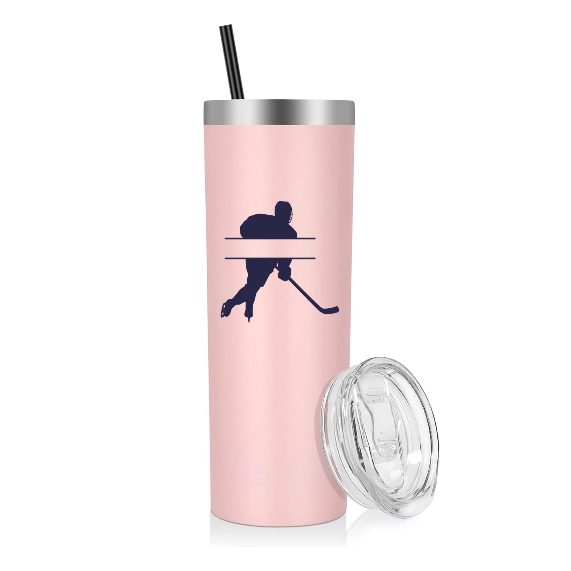 Ice Hockey Player Label Silhouette 20oz Stainless Steel Tumbler